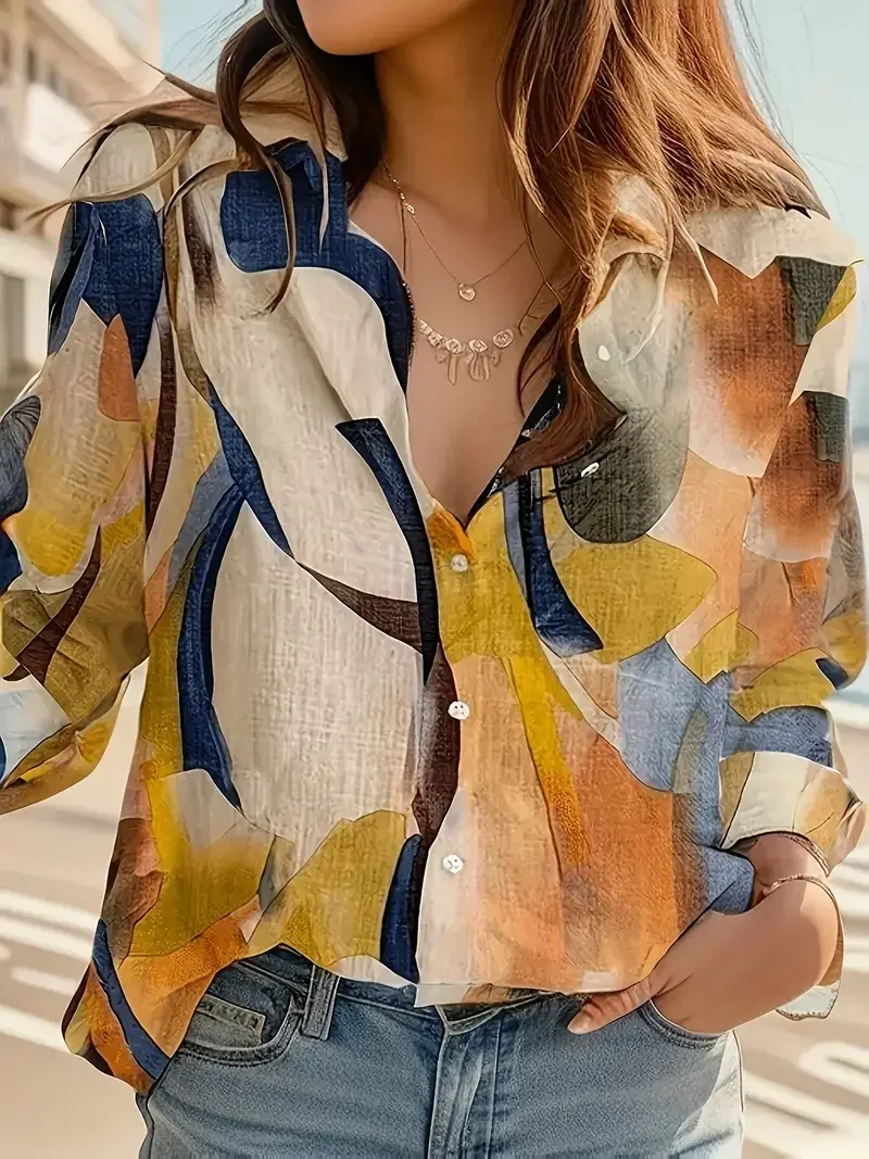 Plus Size 1XL-5XL Elegant Women'S Long Sleeves Summer V-Neck Geometric Print Shirt Ladies Casual V-Neck Blouse Shirt Tops
Plus Size 1XL-5XL Elegant Women'S Long Sleeves Summer V-Neck Geometric Print Shirt Ladies Casual V-Neck Blouse Shirt Tops