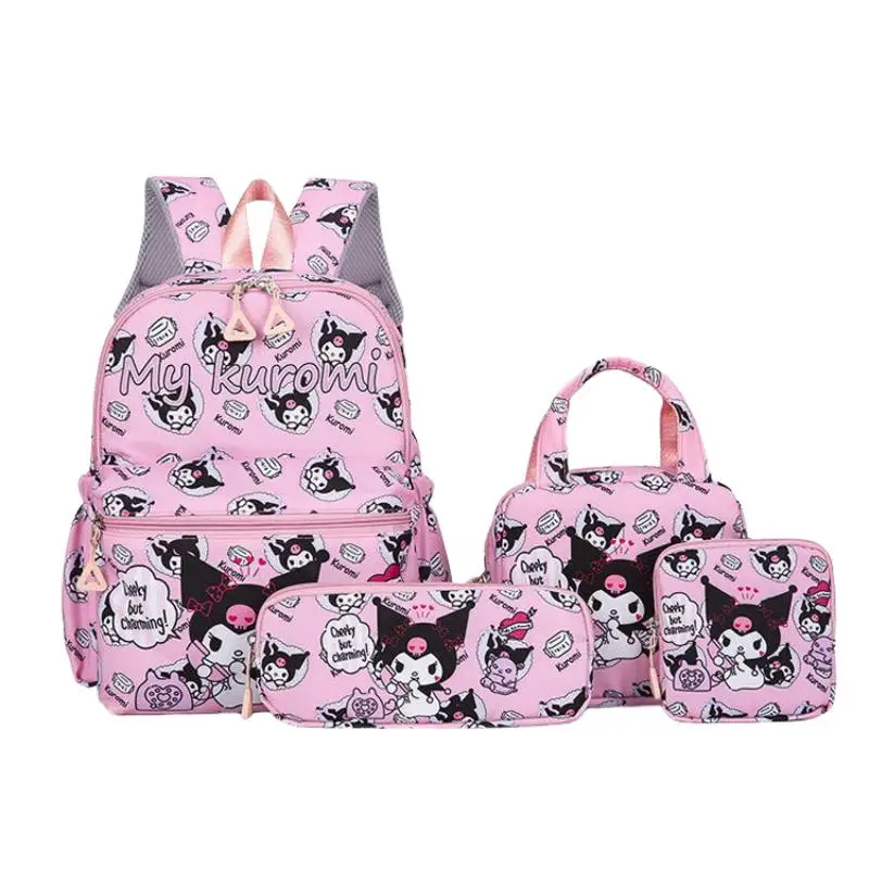Школьная сумка Sanrio Kuromi, 4 шт., новый стиль My Melody, многофункциональная дорожная сумка большой вместимости, регулируемый студенческий рюкзак Kawaii
Школьная сумка Sanrio Kuromi, 4 шт., новый стиль My Melody, многофункциональная дорожная сумка большой вместимости, регулируемый студенческий рюкзак Kawaii