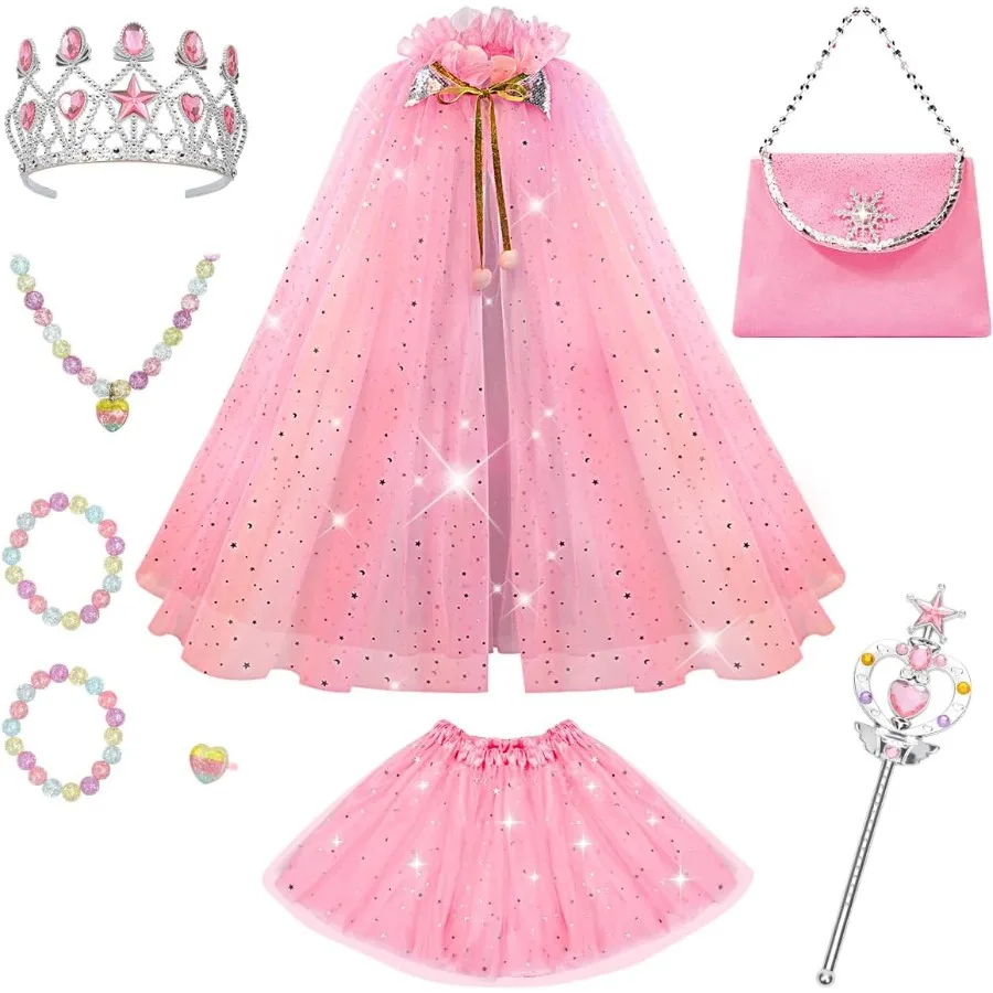 Meland Princess Dress up Clothes for Girl 11Pcs Princess Cape with Kid Crown Toys Dresses for Girl 3 4 5 6 7 8 Birthday Gift
Meland Princess Dress up Clothes for Girl 11Pcs Princess Cape with Kid Crown Toys Dresses for Girl 3 4 5 6 7 8 Birthday Gift