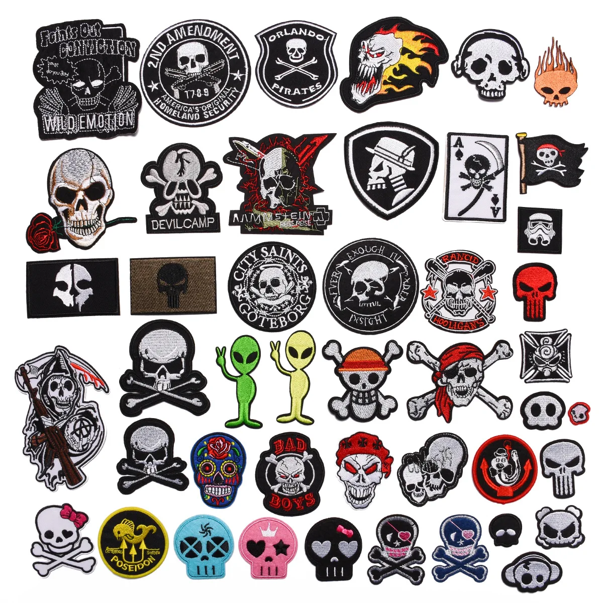 40pcs/lot exquisite punk style skull three-dimensional embroidery cloth patch armband badge clothing accessories decoration
40pcs/lot exquisite punk style skull three-dimensional embroidery cloth patch armband badge clothing accessories decoration