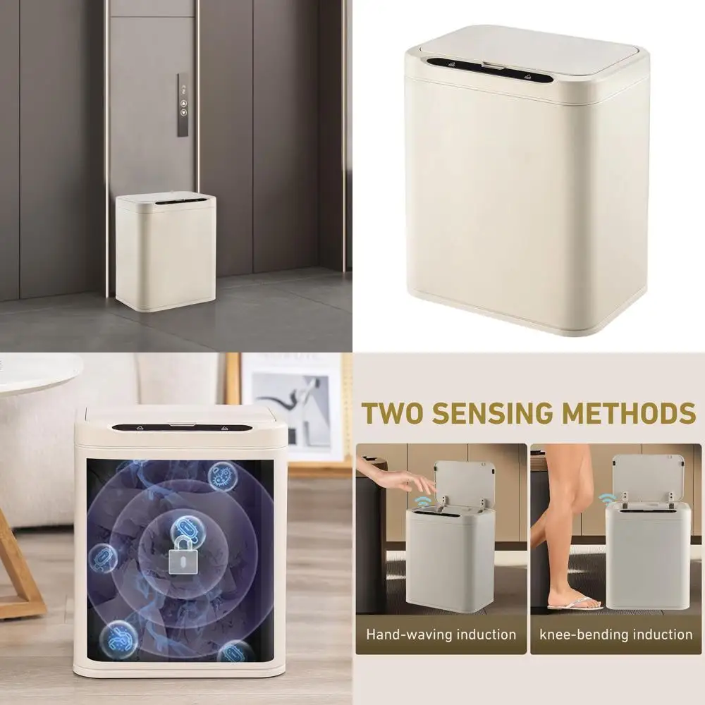 Motion-Activated Stainless Steel Trash Can, 3.5 Gallons, Cream Beige for Office, Kitchen, and Bathroom
Motion-Activated Stainless Steel Trash Can, 3.5 Gallons, Cream Beige for Office, Kitchen, and Bathroom