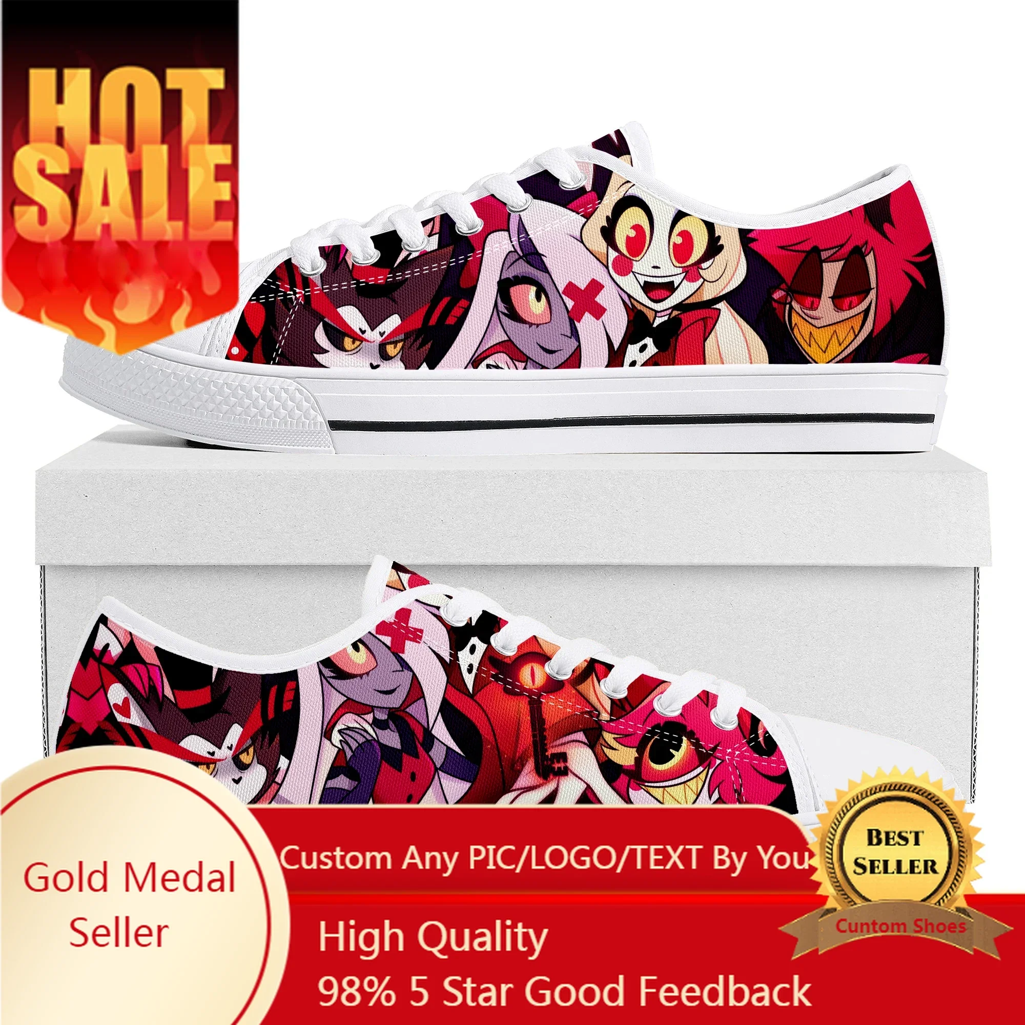 Hot Cartoon H-Hazbin Hotel Low Top Sneakers Womens Mens Teenager Shoes Casual Tailor-Made Canvas Sneaker Shoe 
Hot Cartoon H-Hazbin Hotel Low Top Sneakers Womens Mens Teenager Shoes Casual Tailor-Made Canvas Sneaker Shoe