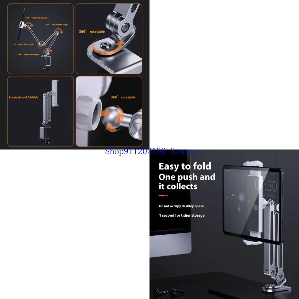 P82A Tablet Stand Holder Aluminum Holder for Desk Bed Adjustable Arm Clamp Mount
P82A Tablet Stand Holder Aluminum Holder for Desk Bed Adjustable Arm Clamp Mount