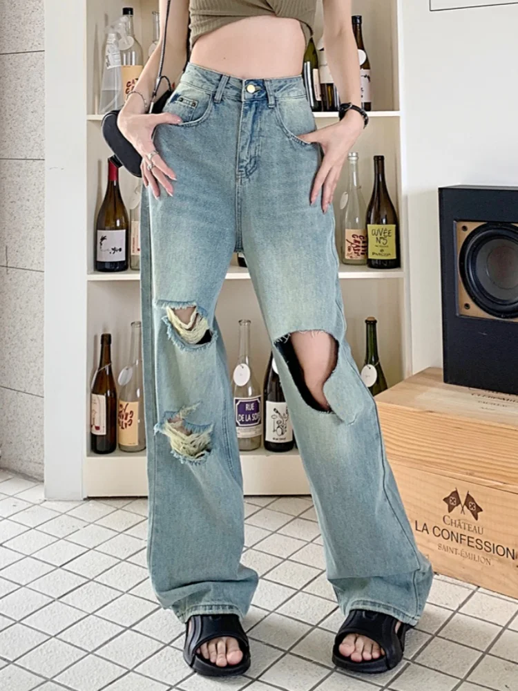 2025 New Fashion Hole Straight-Leg Jeans Women's Summer Thin Loose-Fit Slimming American Style Trousers
2025 New Fashion Hole Straight-Leg Jeans Women's Summer Thin Loose-Fit Slimming American Style Trousers