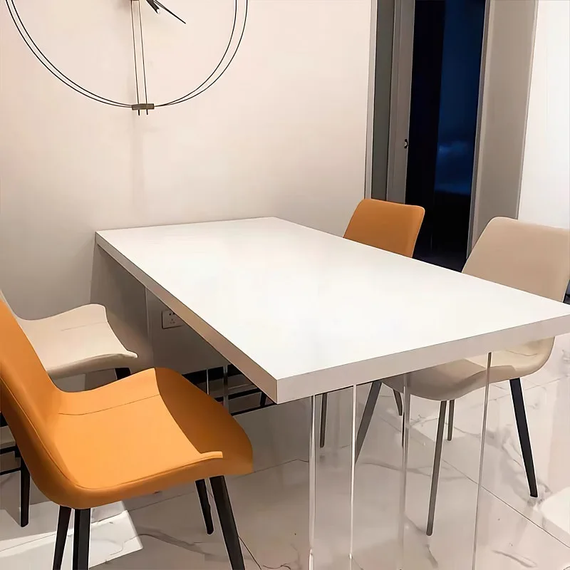 #Modern Minimalist Scandinavian Designer Dining Table Square Stone Top Acrylic Legs Adjustable White 8 Seater Home Office
#Modern Minimalist Scandinavian Designer Dining Table Square Stone Top Acrylic Legs Adjustable White 8 Seater Home Office