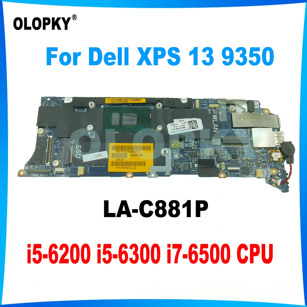 AAZ80 LA-C881P Motherboard with i5-6200 i5-6300 i7-6500 CPU for Dell XPS 13 9350 Laptop Motherboard 4GB/8GB/16GB RAM CN-0TG3CN
AAZ80 LA-C881P Motherboard with i5-6200 i5-6300 i7-6500 CPU for Dell XPS 13 9350 Laptop Motherboard 4GB/8GB/16GB RAM CN-0TG3CN