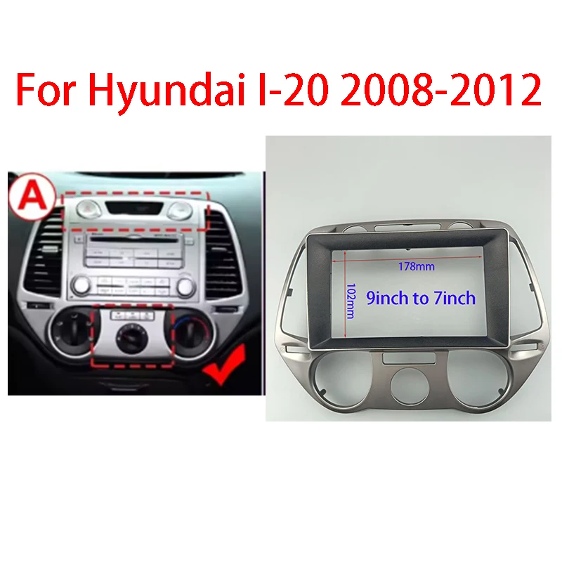 7/9 Inch Car Fascia Radio Panel for HYUNDAI i20 i-20 2008-2012 Dash Kit Install Facia Console Bezel Adapter Trim Plate
7/9 Inch Car Fascia Radio Panel for HYUNDAI i20 i-20 2008-2012 Dash Kit Install Facia Console Bezel Adapter Trim Plate