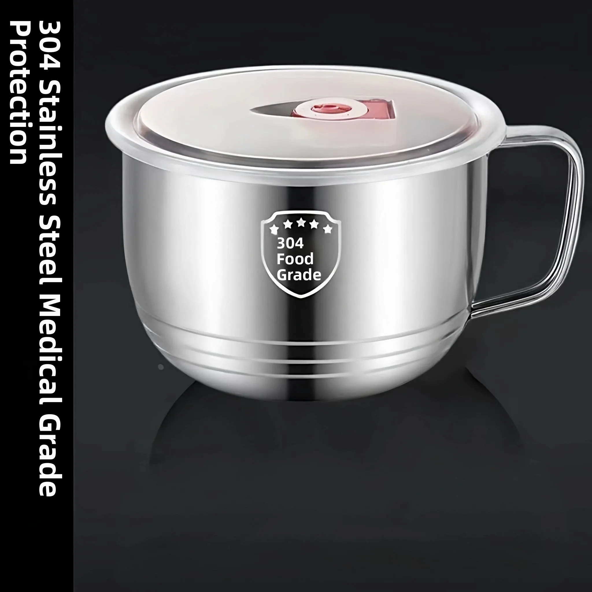 304 Stainless Steel Noodle Bowl with Lid Dormitory Lunch Box Fast Food Soup Bowl Convenient Instant Noodles Cup for Students
304 Stainless Steel Noodle Bowl with Lid Dormitory Lunch Box Fast Food Soup Bowl Convenient Instant Noodles Cup for Students