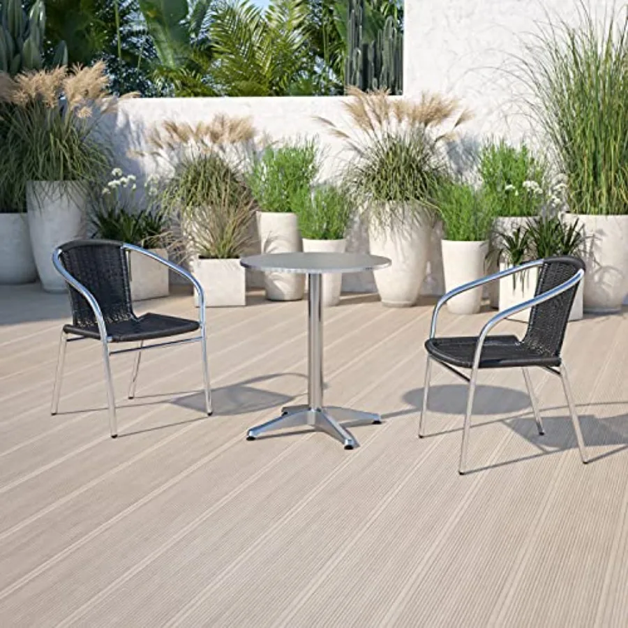 4 Pack Commercial Aluminum and Black Rattan Indoor-Outdoor Restaurant Stack Chair Durable Outdoor Furniture with Elegant Black
4 Pack Commercial Aluminum and Black Rattan Indoor-Outdoor Restaurant Stack Chair Durable Outdoor Furniture with Elegant Black