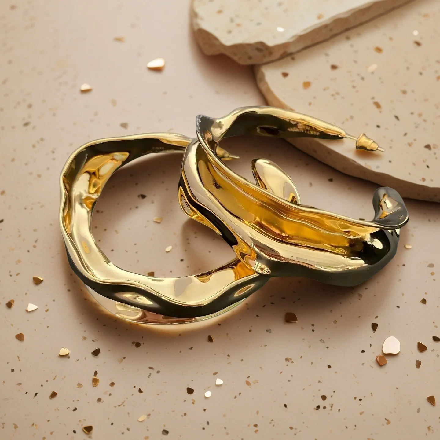 Yuri Ailey Gold Molten Irregular Wavy Big Hoop Earrings Women Minimalist Twisted Fluid Earring Ins Vintage Fashion Jewelry Gift
Yuri Ailey Gold Molten Irregular Wavy Big Hoop Earrings Women Minimalist Twisted Fluid Earring Ins Vintage Fashion Jewelry Gift