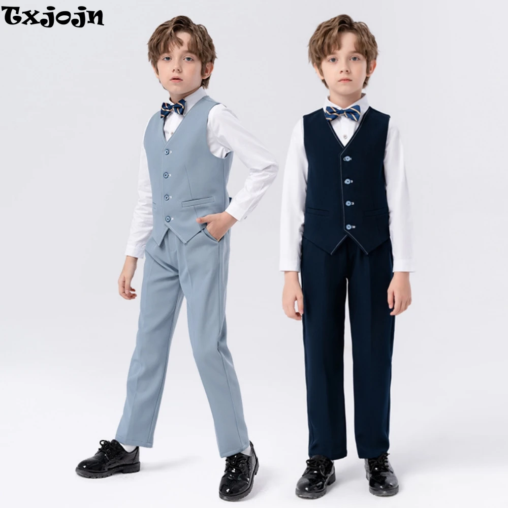 Txjojn Elegant Smart Kids Suit Set Weding Ring Bearer Outfit Popular Boys Suits 3 Pieces Vest Pants Bow-tie For Wedding Party
Txjojn Elegant Smart Kids Suit Set Weding Ring Bearer Outfit Popular Boys Suits 3 Pieces Vest Pants Bow-tie For Wedding Party