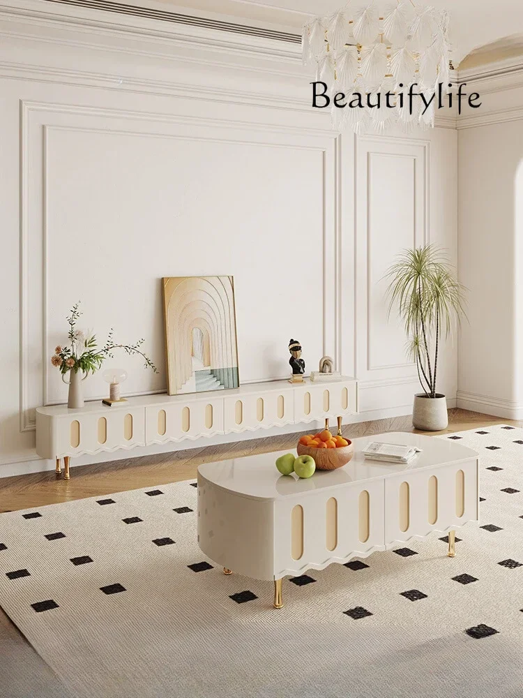TV Cabinet French Modern Minimalist Living Room Home Solid Wood Floor TV Stand Tea Table Combination
TV Cabinet French Modern Minimalist Living Room Home Solid Wood Floor TV Stand Tea Table Combination