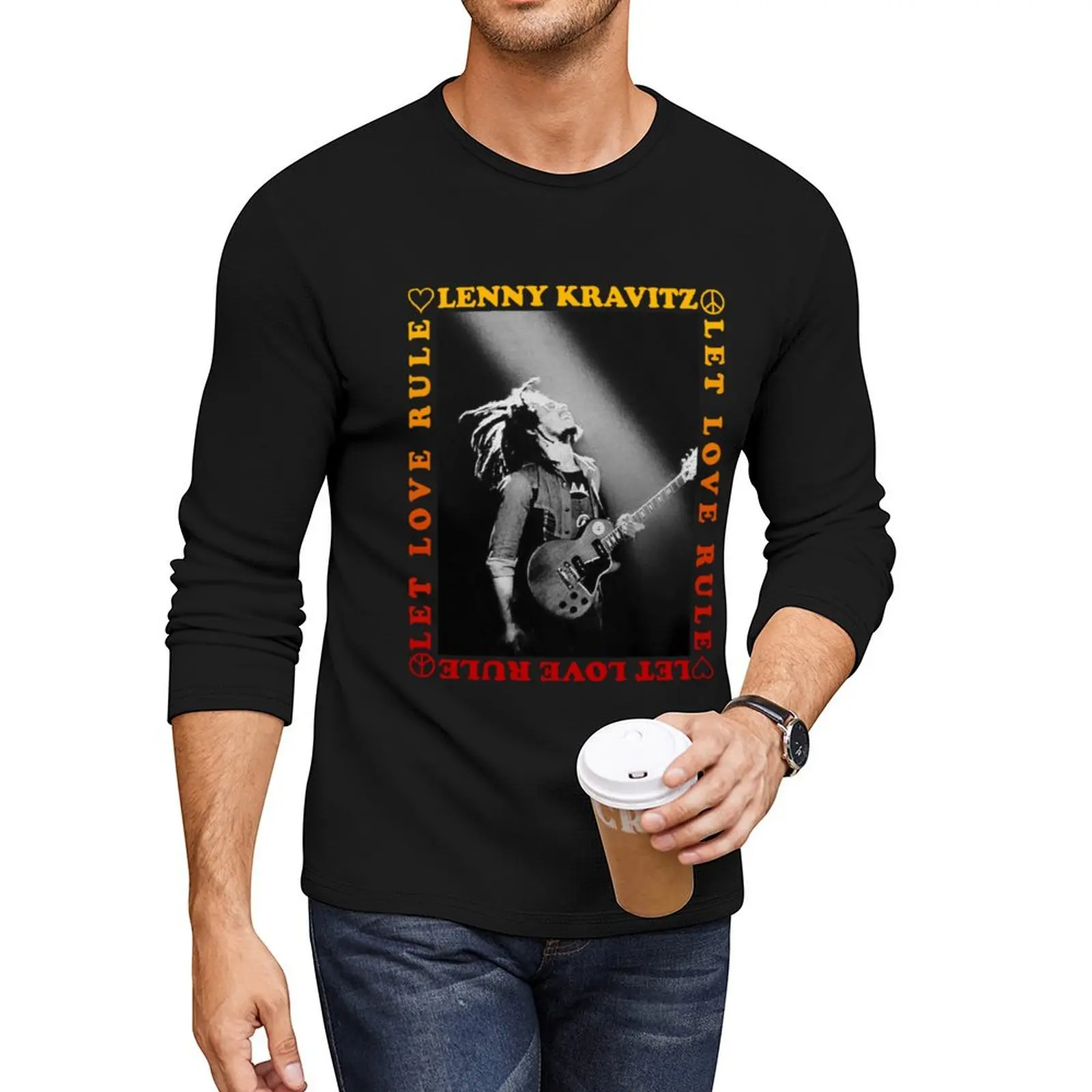 Lenny Kravitz Guitar Let Love Rule Essential Длинная футболка для мальчиков, черная футболка, футболка большого размера, облегающие футболки для мужчин
Lenny Kravitz Guitar Let Love Rule Essential Длинная футболка для мальчиков, черная футболка, футболка большого размера, облегающие футболки для мужчин