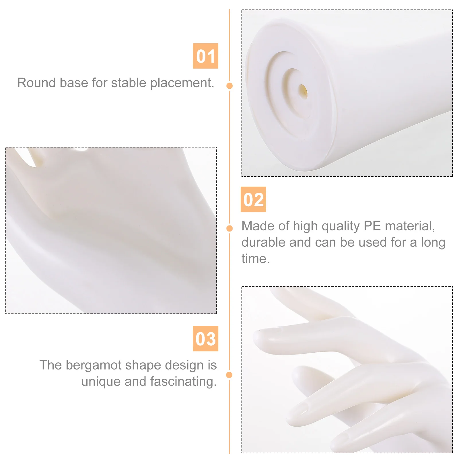 Prop Hand Display Rack PE Material Jewelry Stand for Ring Bracelet Watch Glove 3D Shape Durability Mannequin Model Props
Prop Hand Display Rack PE Material Jewelry Stand for Ring Bracelet Watch Glove 3D Shape Durability Mannequin Model Props