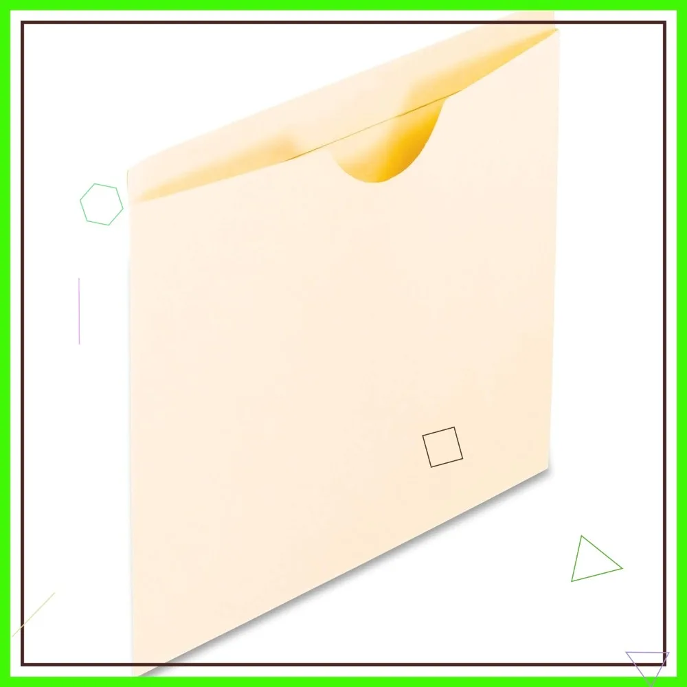 Letter Size File Jackets, Manila, 3-Sided Closure, 100 Pack
Letter Size File Jackets, Manila, 3-Sided Closure, 100 Pack