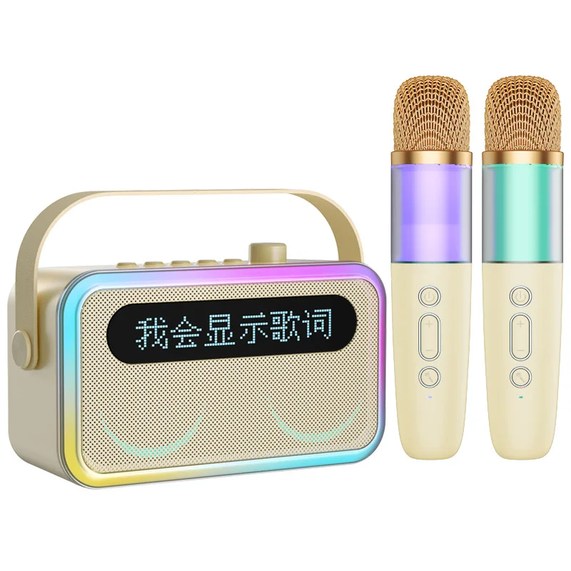 Portable Bluetooth 5.3 Karaoke Speaker with 1-2 Wireless Microphones 3D Surround Sound Home Family Singing for Aux/U Disk/TF
Portable Bluetooth 5.3 Karaoke Speaker with 1-2 Wireless Microphones 3D Surround Sound Home Family Singing for Aux/U Disk/TF