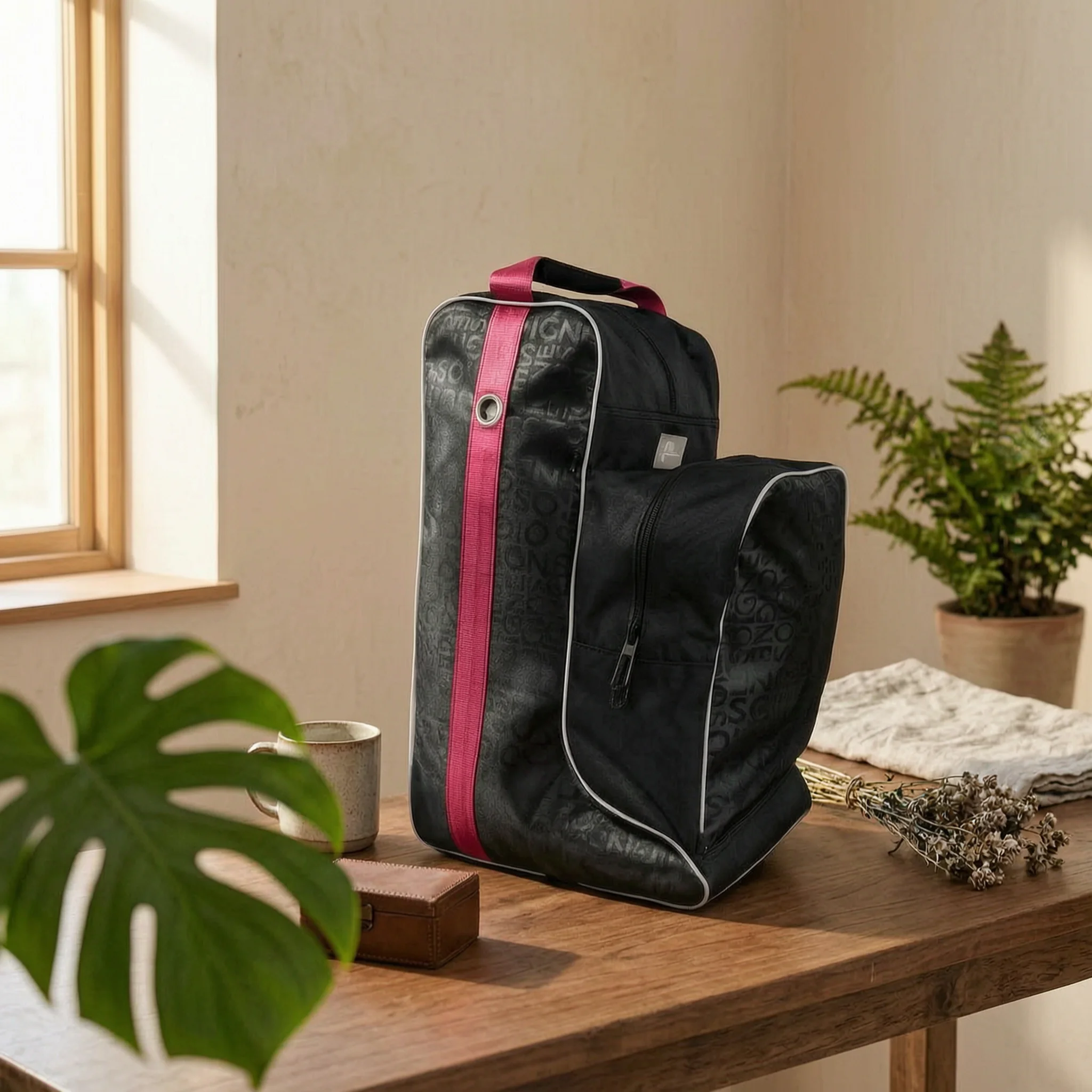 Equestrian Boot Bag Black Upright Boot Storage Bag Front Strap Feature Structured Shape for Equestrians
Equestrian Boot Bag Black Upright Boot Storage Bag Front Strap Feature Structured Shape for Equestrians