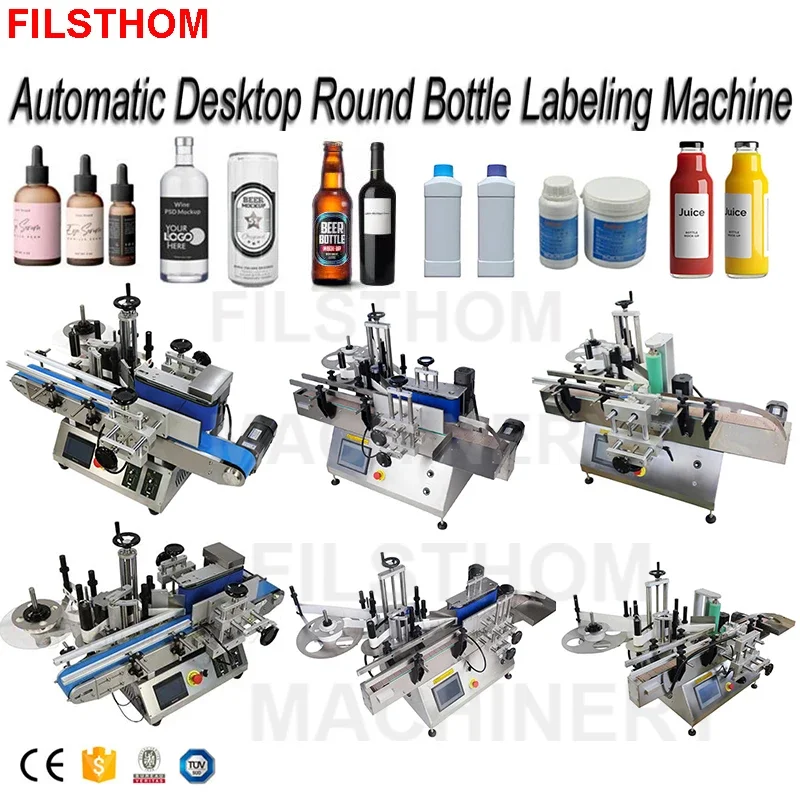 Automatic Labeling Machine For Round Glass Plastic Bottle Metal Round Jars Cans Sticker Laber Customized Label Peeler Applicator