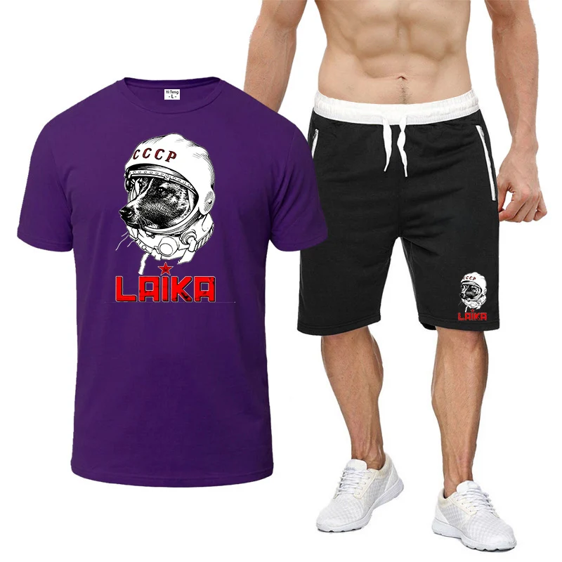 Laika USSR Funny Cartoon Dog Graphic Men's short-sleeved suit set - two-piece short-sleeved shirt + short pants
Laika USSR Funny Cartoon Dog Graphic Men's short-sleeved suit set - two-piece short-sleeved shirt + short pants