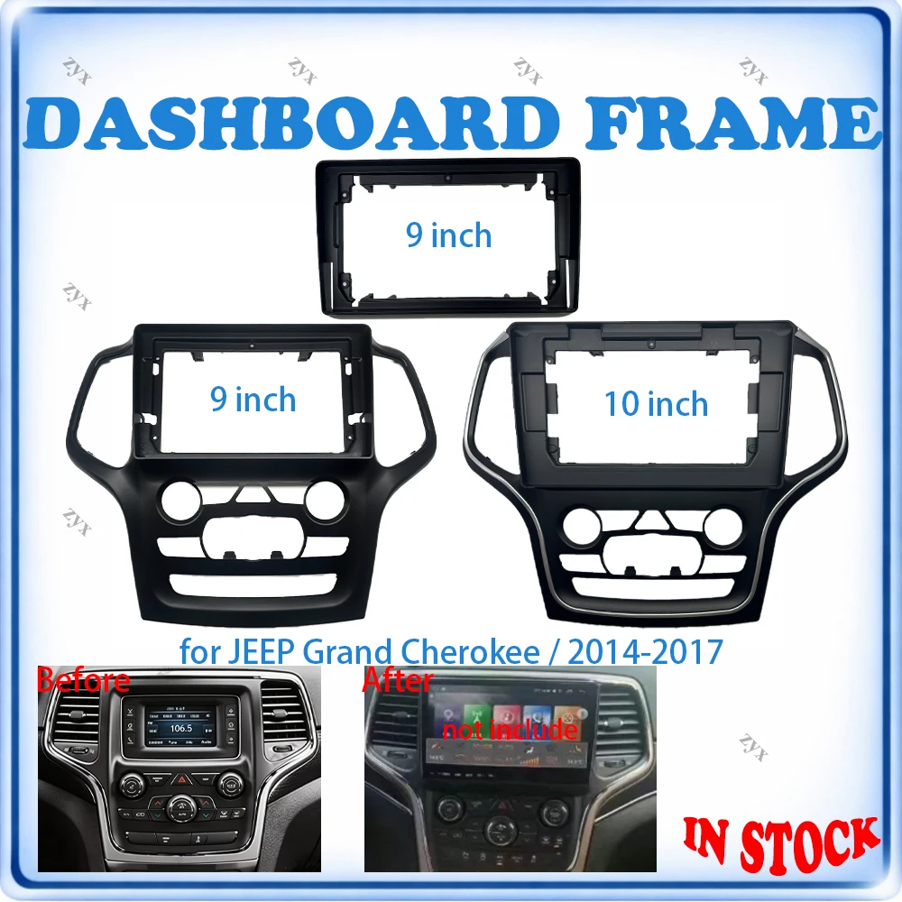 Car Radio Fascia Frame For JEEP Grand Cherokee 2014-2017 9 inch With Canbus Decoder & Wiring Harness Car Accessories Plug & Play
Car Radio Fascia Frame For JEEP Grand Cherokee 2014-2017 9 inch With Canbus Decoder & Wiring Harness Car Accessories Plug & Play