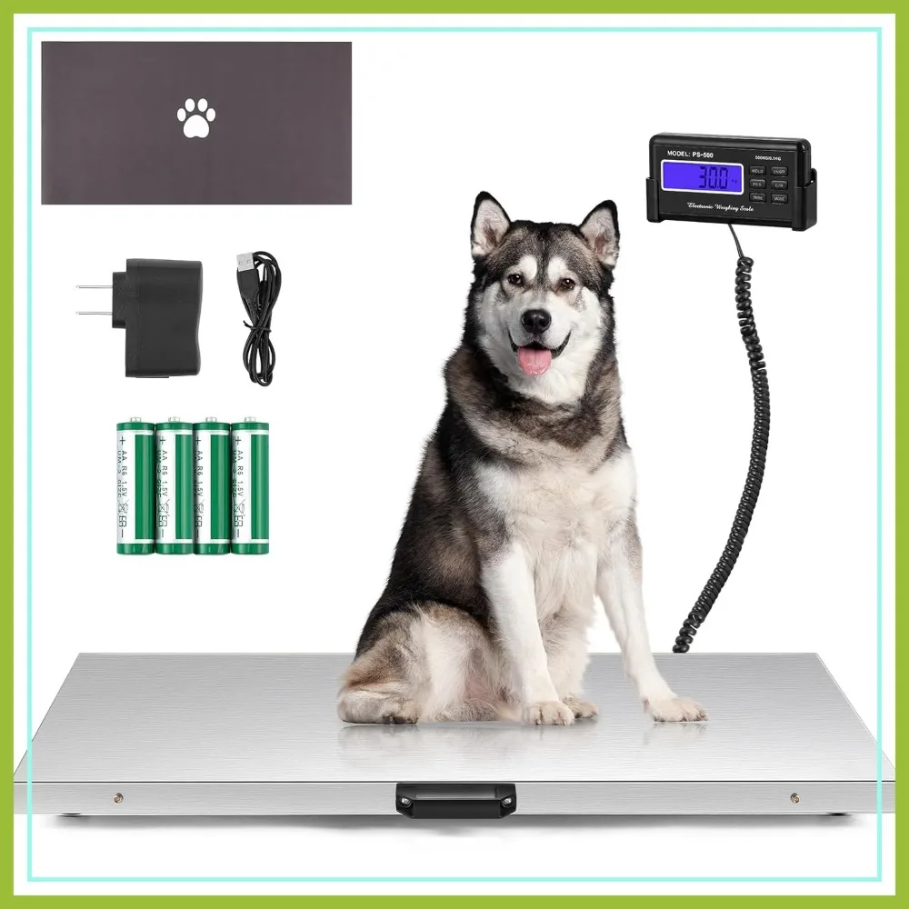 1100lb x 0.2lb Pet Scale for Large Dogs, 40.5"x20.8" Stainless Platform, Animal Weighing Scale with Rubber Mat for Livestock
1100lb x 0.2lb Pet Scale for Large Dogs, 40.5"x20.8" Stainless Platform, Animal Weighing Scale with Rubber Mat for Livestock
