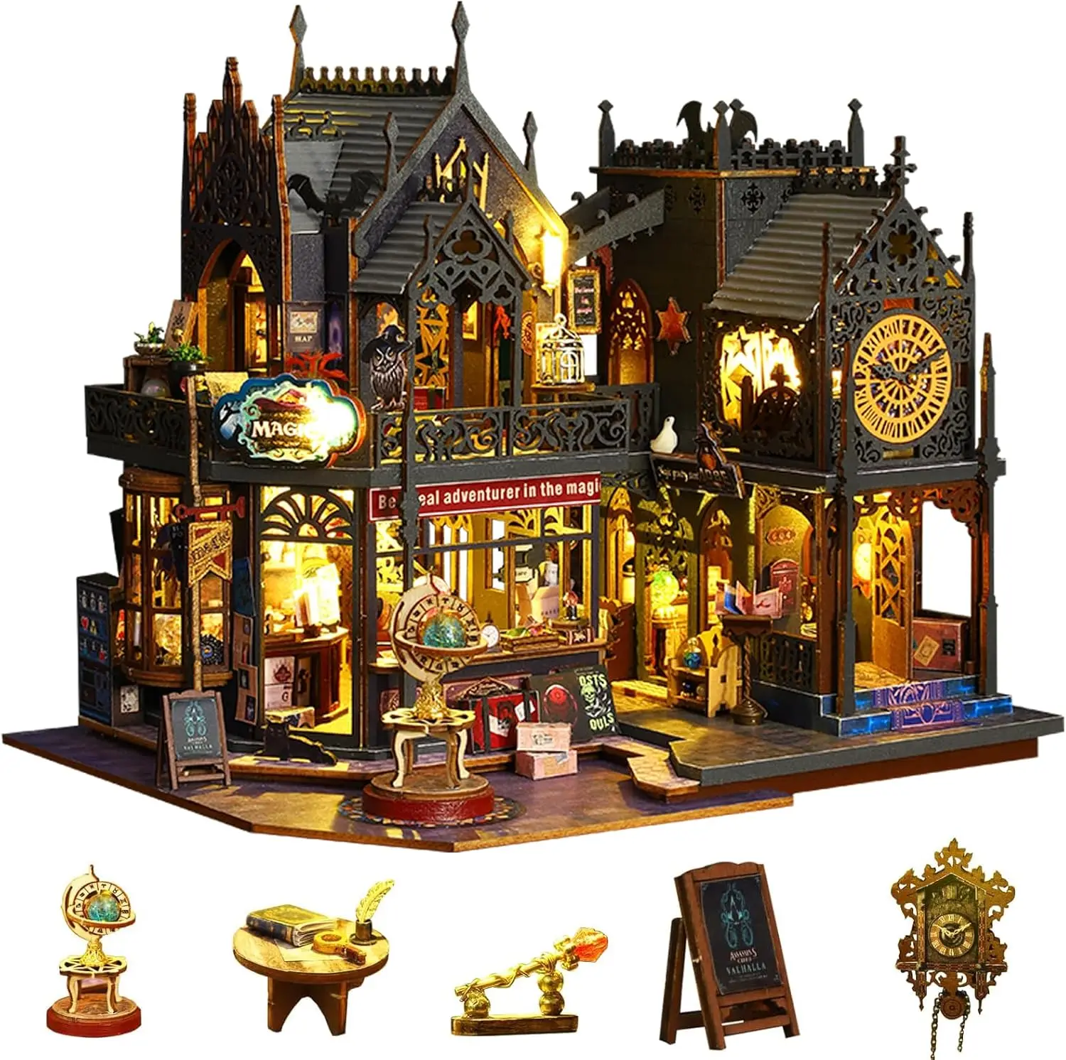 Miniature House Kit DIY Mini House Building Kit with LED Light, DIY Mini Dollhouse with Furniture Book Nook Kit, 3D Wooden Puzzl
Miniature House Kit DIY Mini House Building Kit with LED Light, DIY Mini Dollhouse with Furniture Book Nook Kit, 3D Wooden Puzzl