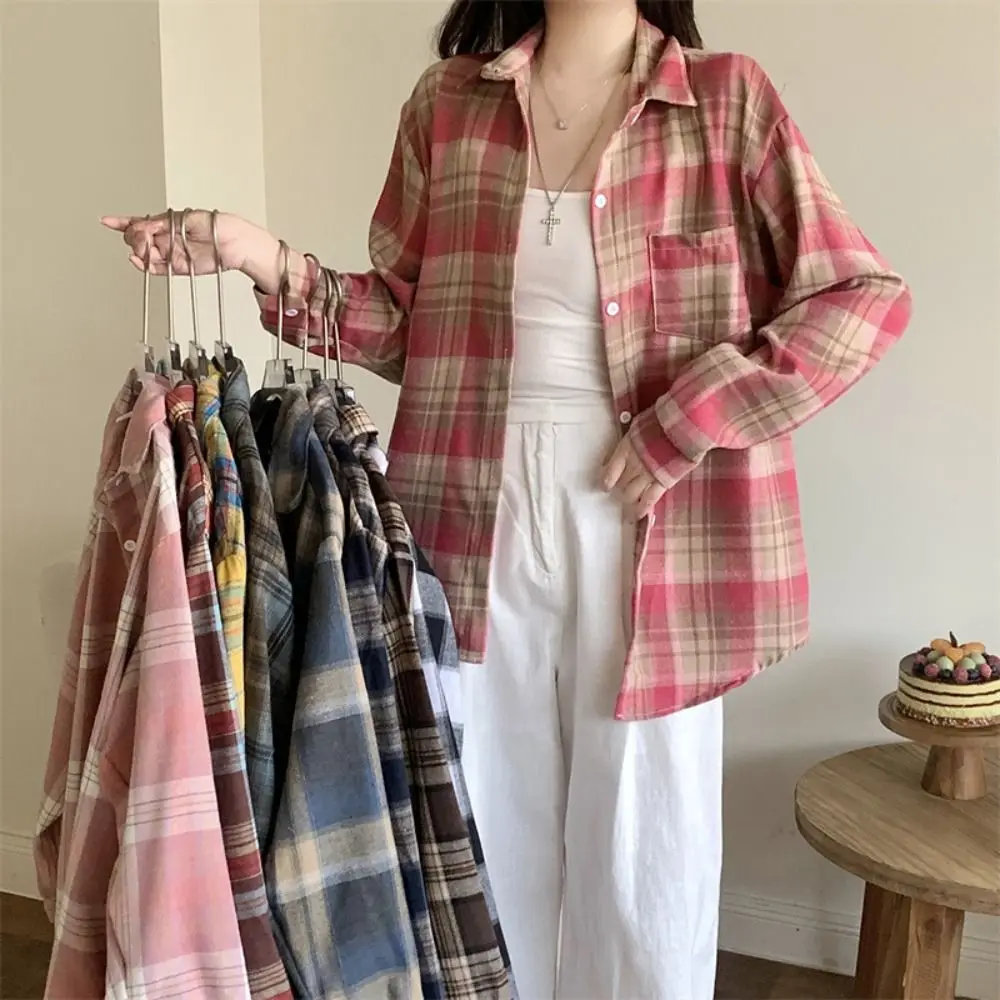 Fashion Plaid Women Plaid Shirt Loose Fit Oversized Button Down Shirt Long Sleeve Blouse
Fashion Plaid Women Plaid Shirt Loose Fit Oversized Button Down Shirt Long Sleeve Blouse