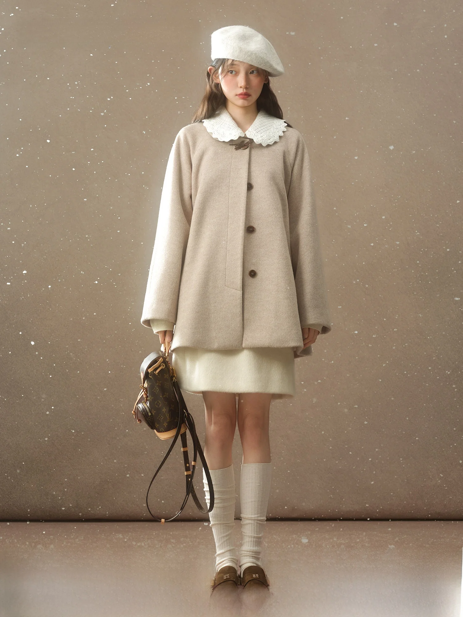 Babymoon Lace Collar Detachable Woolen Coat Women's Winter New Sle A-Line Long Sve Mid-Length Pure Color Button-Up Coat
Babymoon Lace Collar Detachable Woolen Coat Women's Winter New Sle A-Line Long Sve Mid-Length Pure Color Button-Up Coat