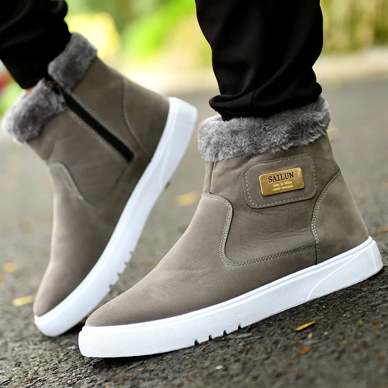 Winter Men's High Top Snow Boots Fashion Light Comfortable Warm Men's Cotton Shoes Faux Fur Thick Sole Ankle Boots Botas Hombre 
Winter Men's High Top Snow Boots Fashion Light Comfortable Warm Men's Cotton Shoes Faux Fur Thick Sole Ankle Boots Botas Hombre
