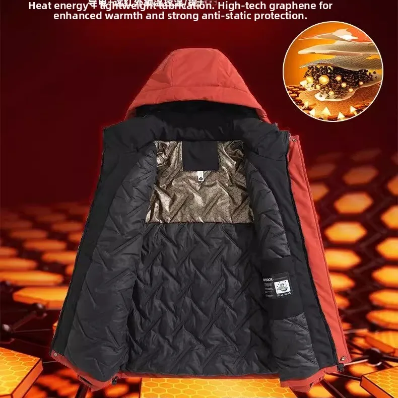 Thiened Outdoor Casual Cotton Jaet with Hood aphene Bla Technology Heating Multiple kets Youth Trendy Long Sve
Thiened Outdoor Casual Cotton Jaet with Hood aphene Bla Technology Heating Multiple kets Youth Trendy Long Sve