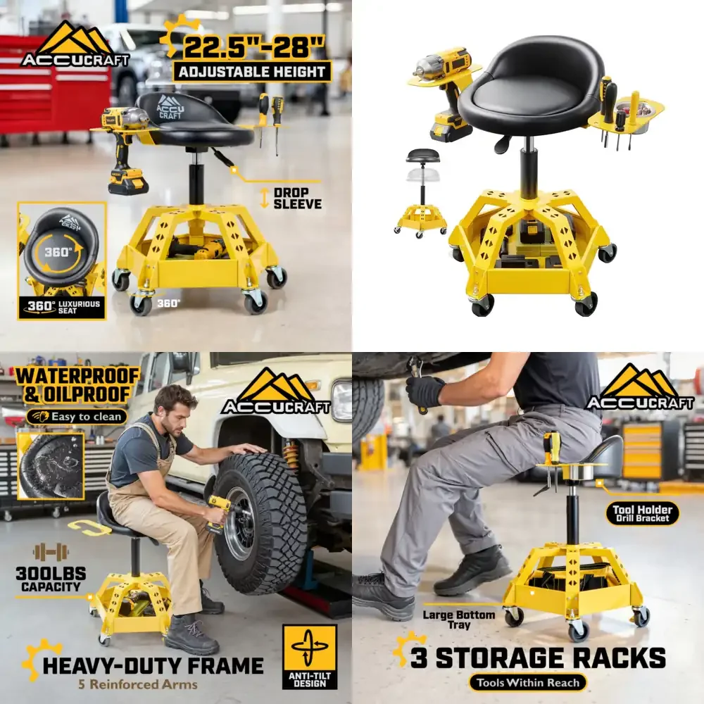 OEM/ODM Heavy 360 Swivel Rolling Shop Stool Metal Frame 5-Wheel Anti-Tip Design Adjustable Height Tool Tray 330 LBS
OEM/ODM Heavy 360 Swivel Rolling Shop Stool Metal Frame 5-Wheel Anti-Tip Design Adjustable Height Tool Tray 330 LBS