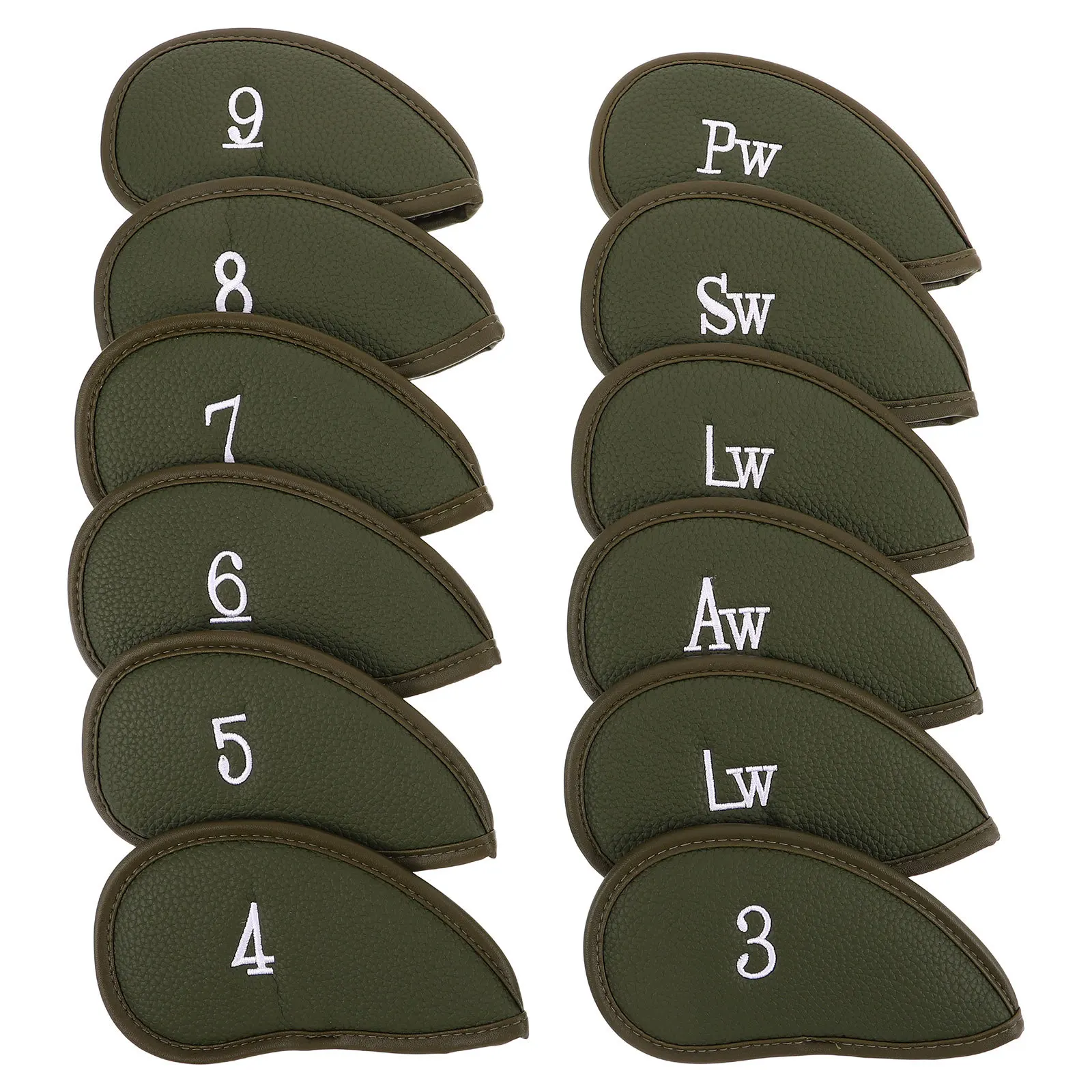 12Pcs Reusable Golf Iron Covers Heavy Duty PU Protection Sleeves for Club Heads Sand Turf Damage Prevention Gear
12Pcs Reusable Golf Iron Covers Heavy Duty PU Protection Sleeves for Club Heads Sand Turf Damage Prevention Gear