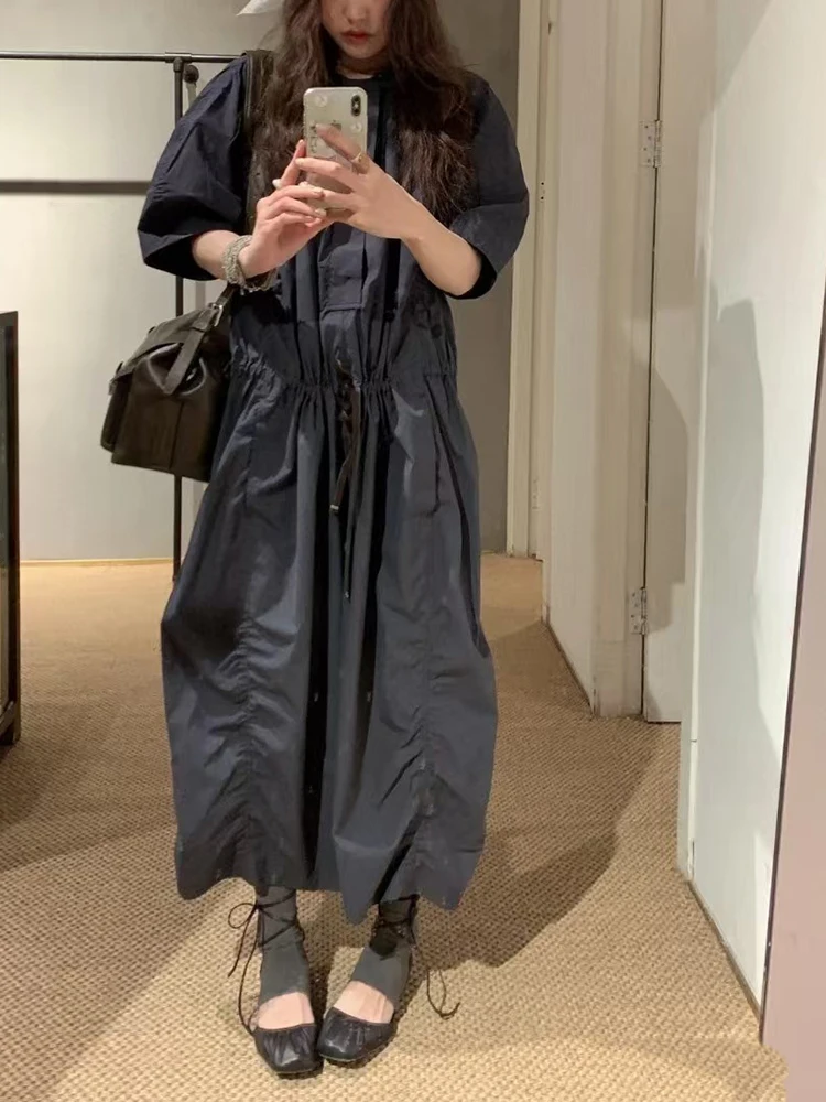 Women's Drawstring Dress, Fashion Casual Round Neck Short Sleeve Long Dress, High Quality Cotton Dress, Spring, New, 2025,y2k
Women's Drawstring Dress, Fashion Casual Round Neck Short Sleeve Long Dress, High Quality Cotton Dress, Spring, New, 2025,y2k
