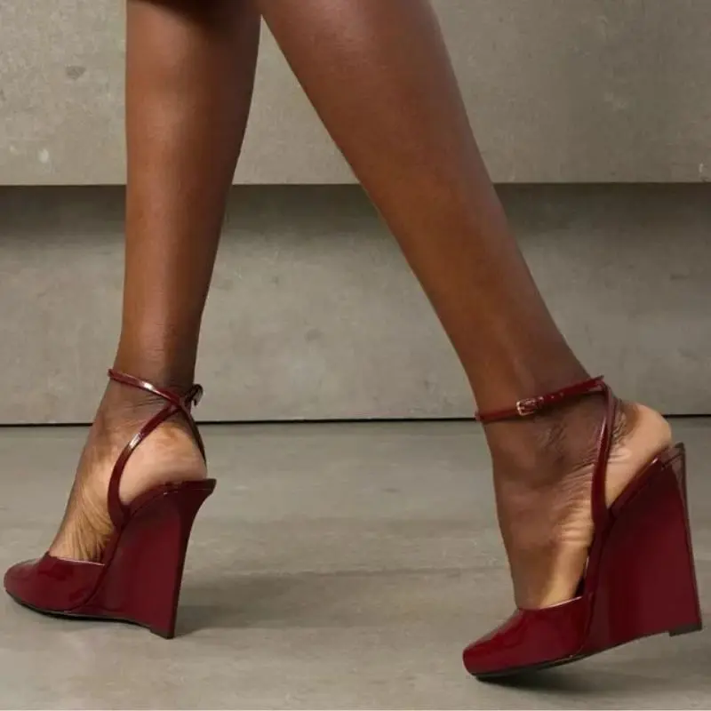 Brand Women's Sandals Summer Shoes Wedge High Heels Peep Toe Heeled Pumps Ankle Strap Black Red Party Dance Wedding Shoes Female
Brand Women's Sandals Summer Shoes Wedge High Heels Peep Toe Heeled Pumps Ankle Strap Black Red Party Dance Wedding Shoes Female