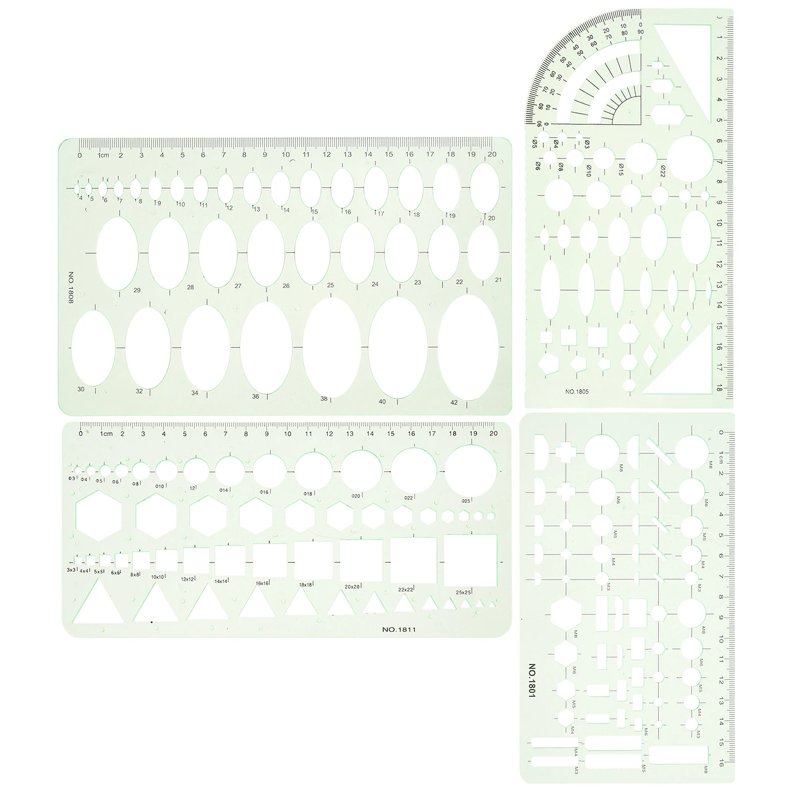4pcs Drawing Templates Ruler Plastic Circle Oval Stencils for Drafting Geometry Measuring Craft School Office Architectural
4pcs Drawing Templates Ruler Plastic Circle Oval Stencils for Drafting Geometry Measuring Craft School Office Architectural
