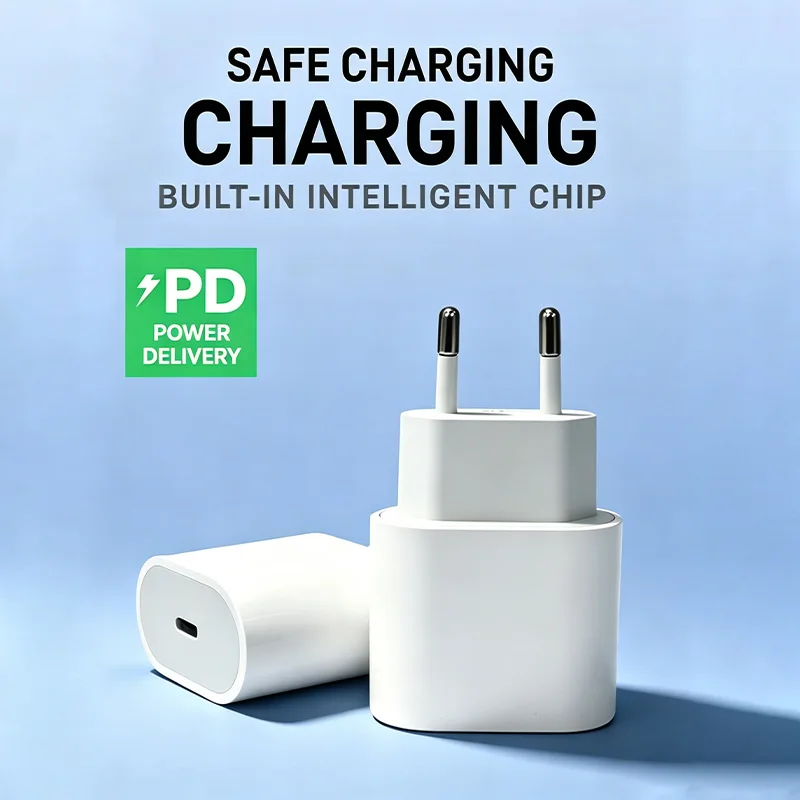PD 20W USB-C fast charging charger for Apple iPhone 14/13/12/11 Pro Max and iPad, European plug adapter
PD 20W USB-C fast charging charger for Apple iPhone 14/13/12/11 Pro Max and iPad, European plug adapter