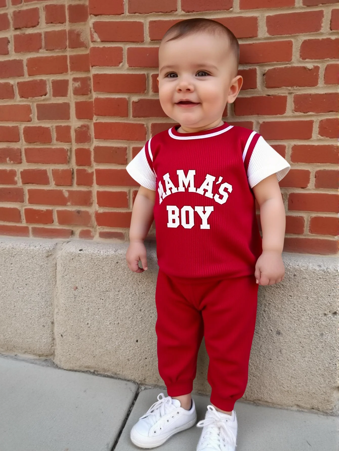 2-piece set of baby boy sports and leisure English letter embroidered ribbed collar short sleeved shirt and sports pants, summer
2-piece set of baby boy sports and leisure English letter embroidered ribbed collar short sleeved shirt and sports pants, summer