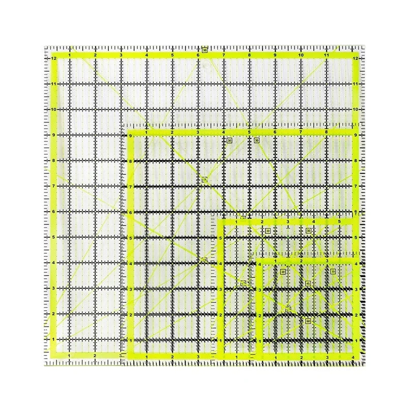4 Pcs Fabric Cutting Ruler Acrylic Quilters Rulers Clear Mark With Non Slip Rings
4 Pcs Fabric Cutting Ruler Acrylic Quilters Rulers Clear Mark With Non Slip Rings