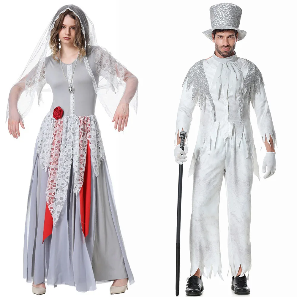 Couple Halloween Scary Costume Women Horror Ghost Dead Corpse Zombie Bride Zombies Groom Men Costumes
Couple Halloween Scary Costume Women Horror Ghost Dead Corpse Zombie Bride Zombies Groom Men Costumes