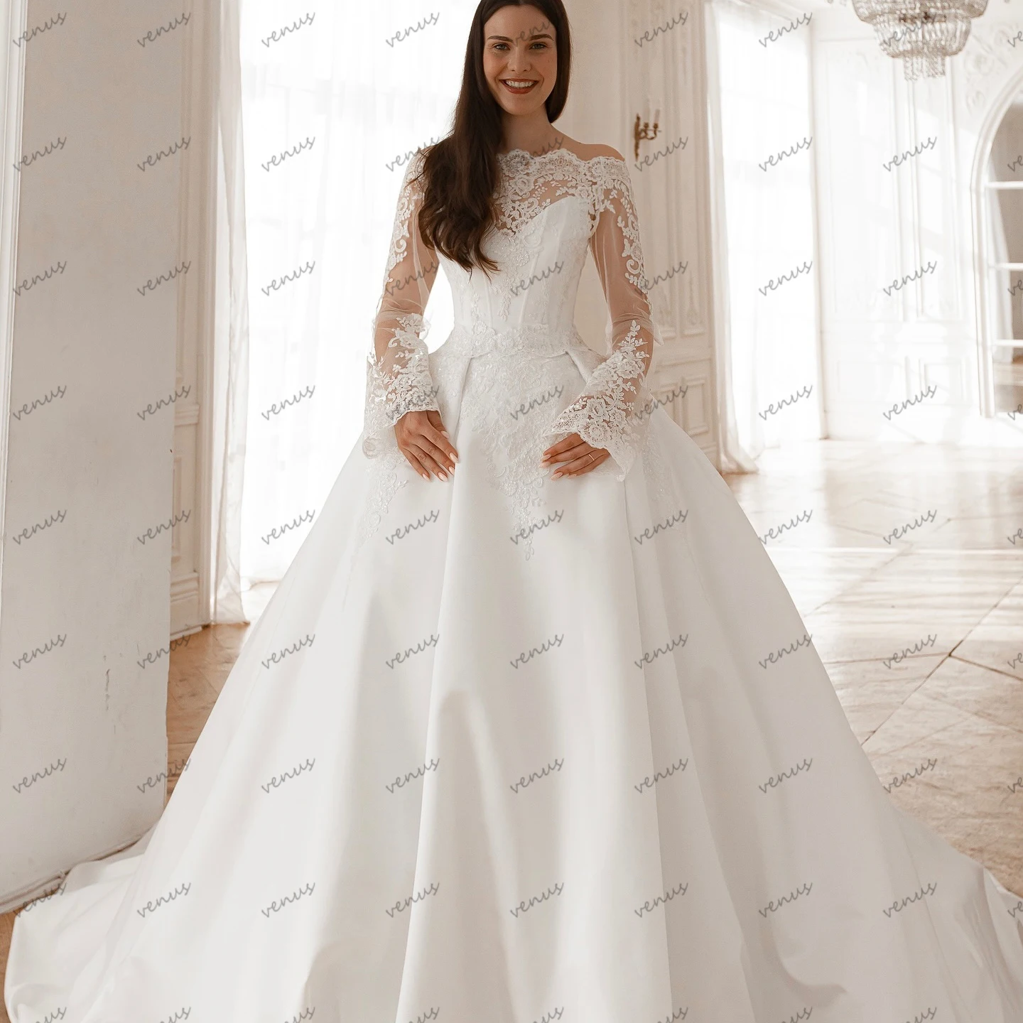 Elegant Wedding Dresses Vintage Bridal Gowns Lace Appliques A Line Princess Robes Flare Sleeves Vestidos De Novia Customized
Elegant Wedding Dresses Vintage Bridal Gowns Lace Appliques A Line Princess Robes Flare Sleeves Vestidos De Novia Customized