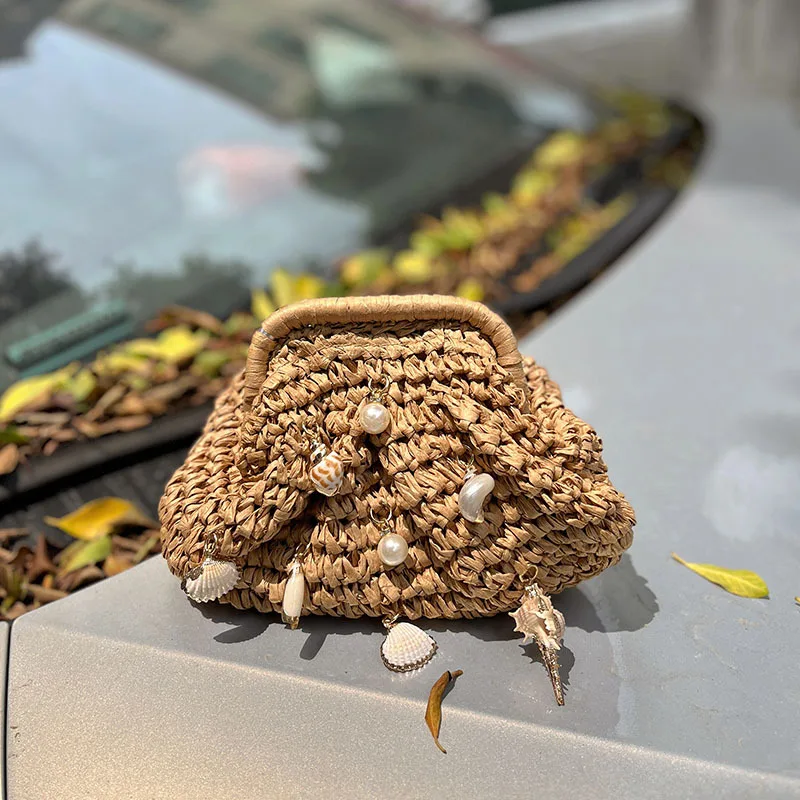 Luxury Pearl Beach Bags for Women Bohemian Conch Shell Straw Bag Handmade Woven Clip Shoulder Crossbody Bag Handbag Pouch Clutch
Luxury Pearl Beach Bags for Women Bohemian Conch Shell Straw Bag Handmade Woven Clip Shoulder Crossbody Bag Handbag Pouch Clutch