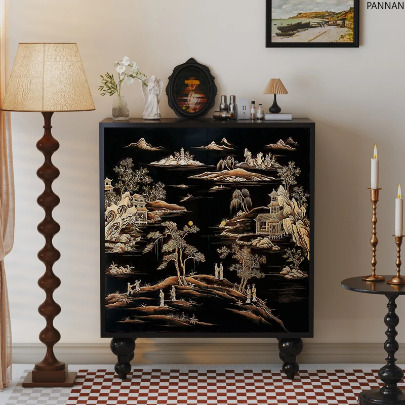 Entry entrance Solid wood shoe cabinet Decorative cabinet Household indoor locker Living room wall storage cabinet
Entry entrance Solid wood shoe cabinet Decorative cabinet Household indoor locker Living room wall storage cabinet