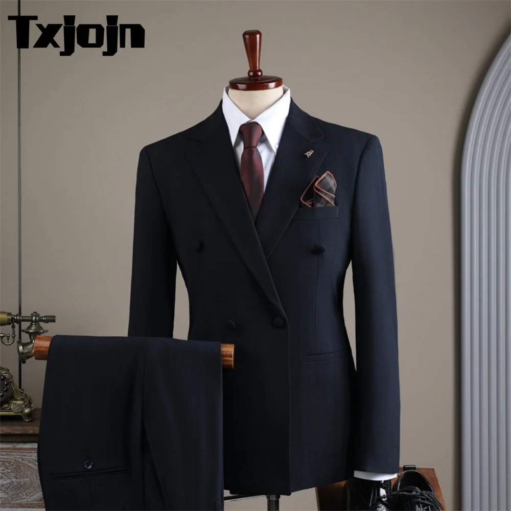 Classic Double Breasted Men Suit 2PCS 2025 For Wedding Interview Formal Striped Lapel Men Suit Classic Slim Suit For Groom Suit
Classic Double Breasted Men Suit 2PCS 2025 For Wedding Interview Formal Striped Lapel Men Suit Classic Slim Suit For Groom Suit