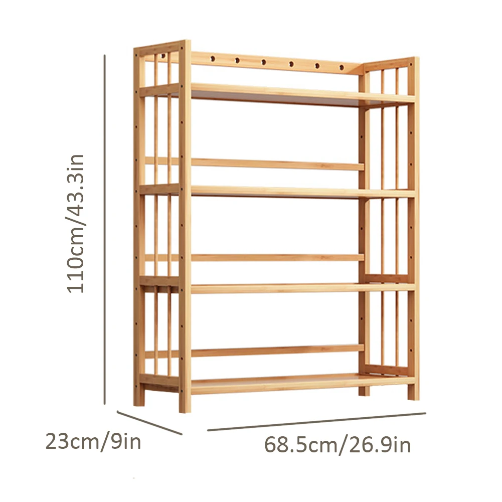 4-Tier Bamboo Shelf Large Capacity Storage Shelves Multi-Function Storage Display Rack for Bathroom Kitchen Living Room 
4-Tier Bamboo Shelf Large Capacity Storage Shelves Multi-Function Storage Display Rack for Bathroom Kitchen Living Room