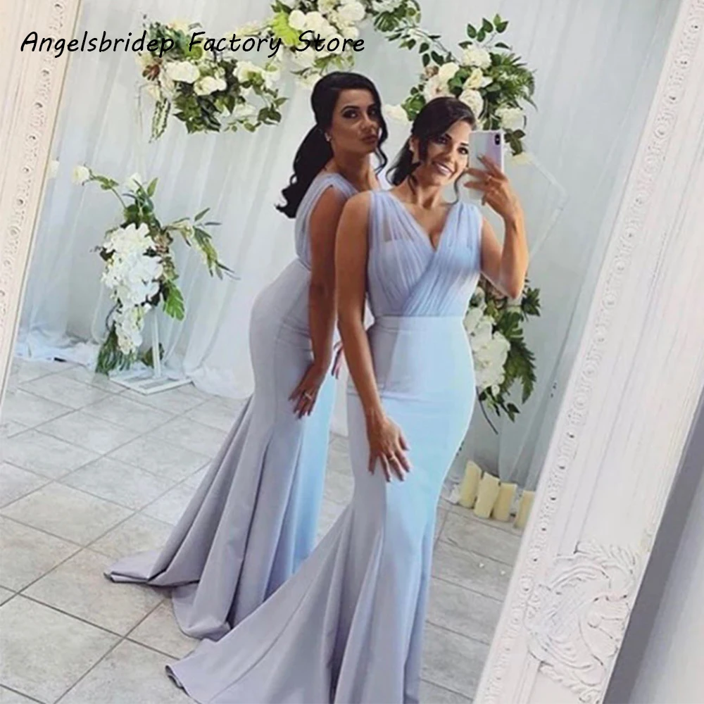 Angelsbridep 2022 Elegant Blue Mermaid Long New Prom Dresses V-neck Sleeveless Formal Party Evening Gowns Robes De Soirée
Angelsbridep 2022 Elegant Blue Mermaid Long New Prom Dresses V-neck Sleeveless Formal Party Evening Gowns Robes De Soirée