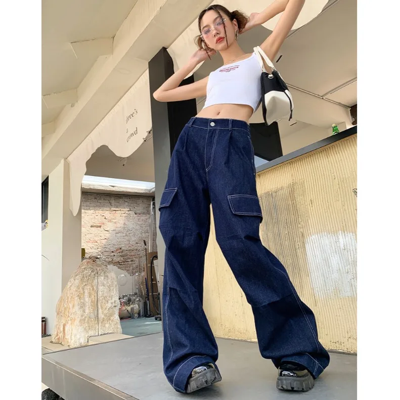 Retro Oversized Denim Pants Women's Loose Long Workwear Trousers Floor-Length Wide Leg Pants Autumn Fashion New Arrival
Retro Oversized Denim Pants Women's Loose Long Workwear Trousers Floor-Length Wide Leg Pants Autumn Fashion New Arrival