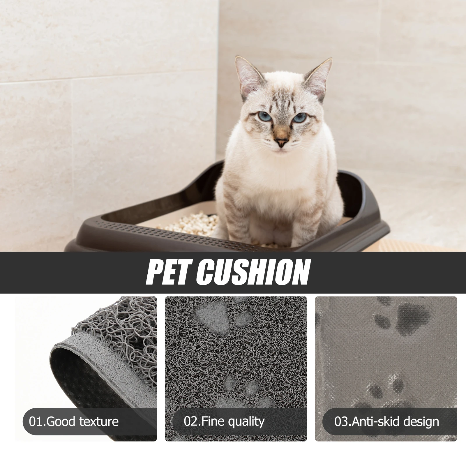 2 Pcs PVC Pet Mat Cat Litter Mat Non slip Indoor Gray Color Waterproof Claw Design Practical Long lasting Safe Material Pet
2 Pcs PVC Pet Mat Cat Litter Mat Non slip Indoor Gray Color Waterproof Claw Design Practical Long lasting Safe Material Pet