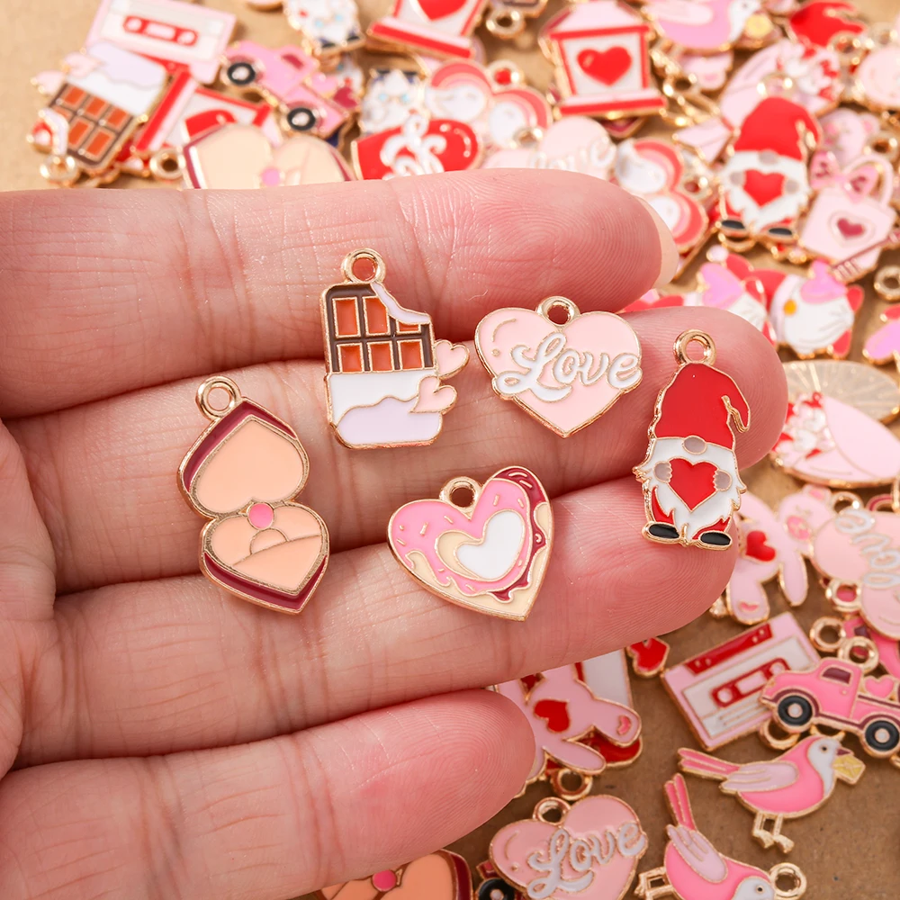 10pcs Enamel Love Heart Charms Pendants for Necklace Earrings Bracelet DIY Handmade Valentine's Day Jewelry Accessories
10pcs Enamel Love Heart Charms Pendants for Necklace Earrings Bracelet DIY Handmade Valentine's Day Jewelry Accessories