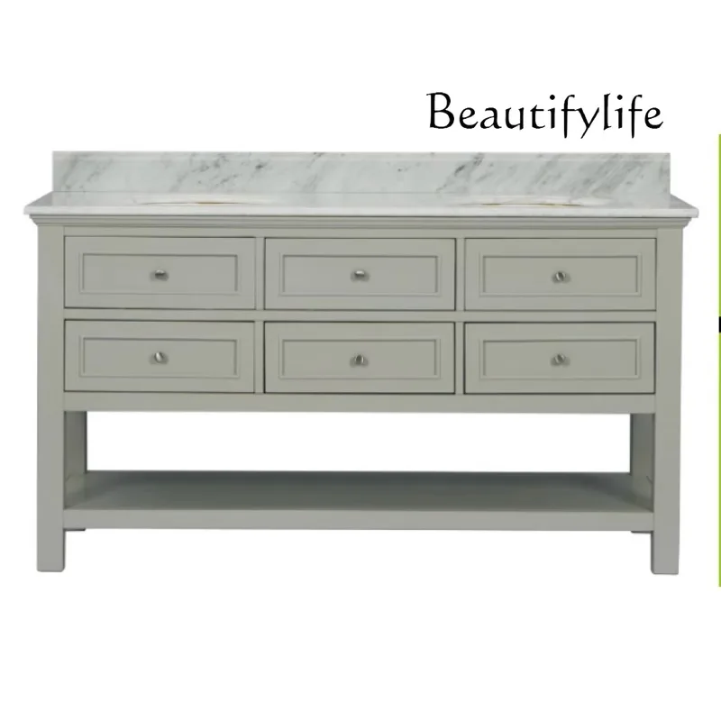 American light luxury bathroom cabinet combination sink bathroom cabinet 1.5 double basin sink
American light luxury bathroom cabinet combination sink bathroom cabinet 1.5 double basin sink