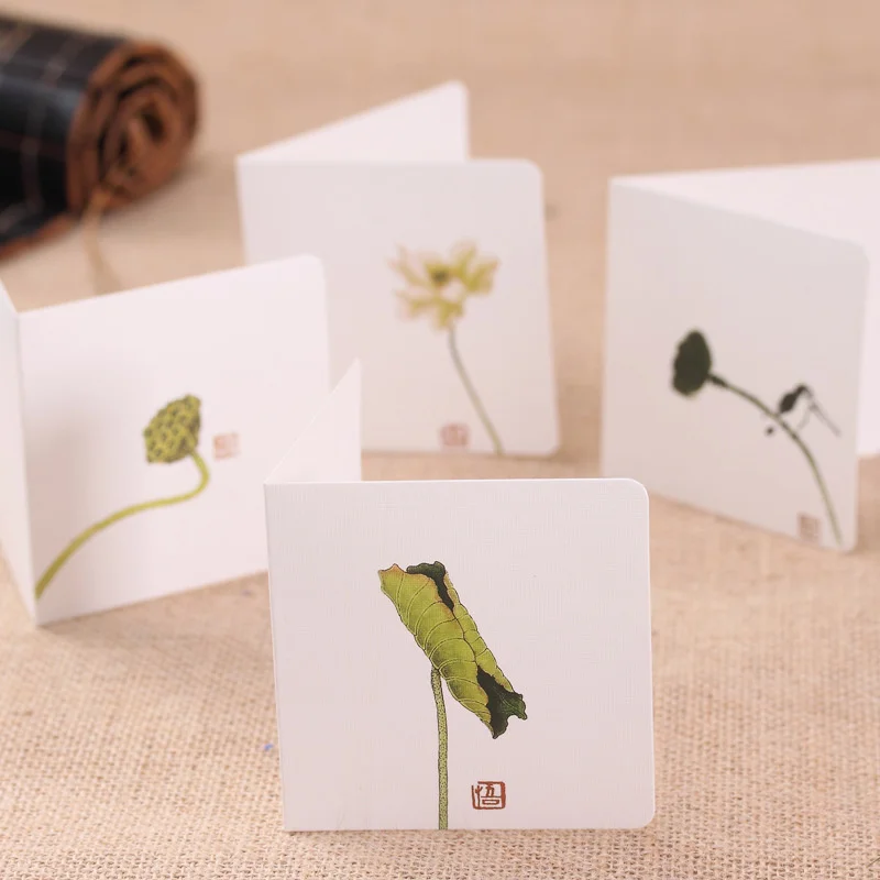 Chinese Style Holiday Literary Blessing Greeting Card, Vintage Lotus Print, Foldable Blank Inside Invitations Cards, 10Pcs
Chinese Style Holiday Literary Blessing Greeting Card, Vintage Lotus Print, Foldable Blank Inside Invitations Cards, 10Pcs